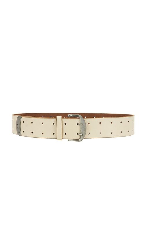 free people wtf double cross belt in cream.