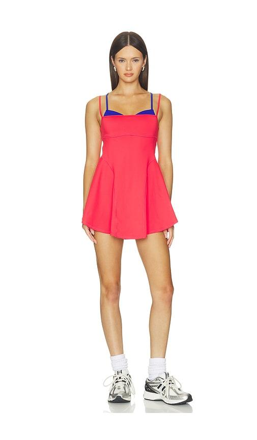 free people x fp movement baseline tennis dress in red.