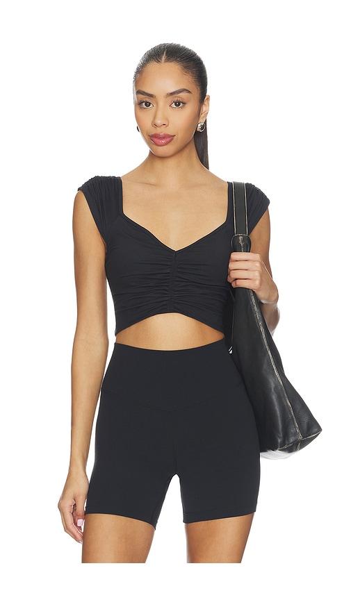 free people x fp movement breathe deeper cami top in black.