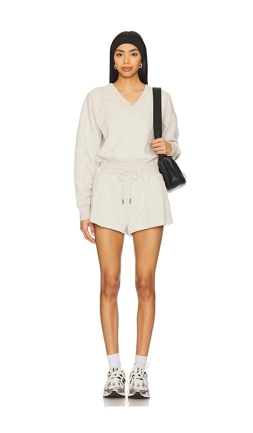 free people x fp movement intercept romper in grey.