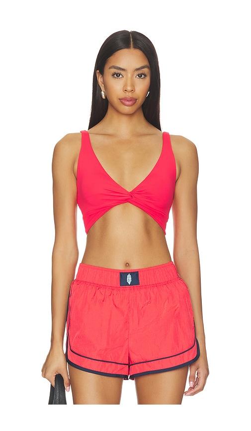 free people x fp movement never better twist crop bra in red.
