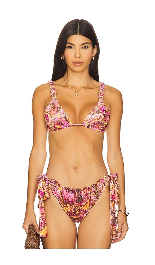 free people x free-est melinda bikini top in monarch in bloom in pink.