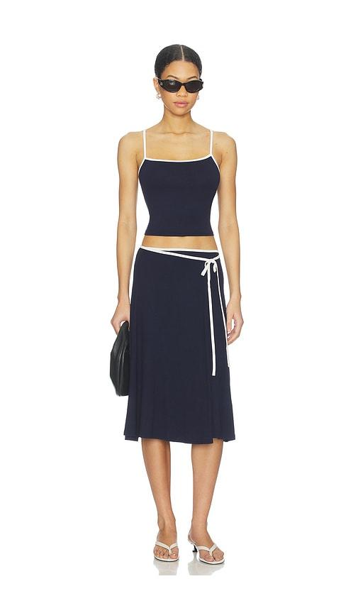 free people x free-est opal skirt set in navy combo in navy.