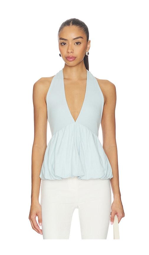free people x free-est paige top in starlight blue in baby blue.