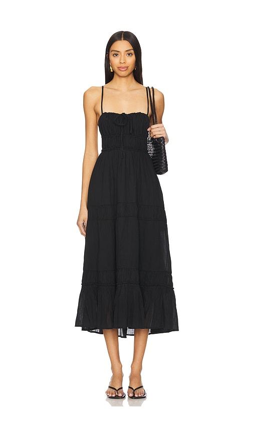 free people x free-est taking sides maxi dress in black in black.