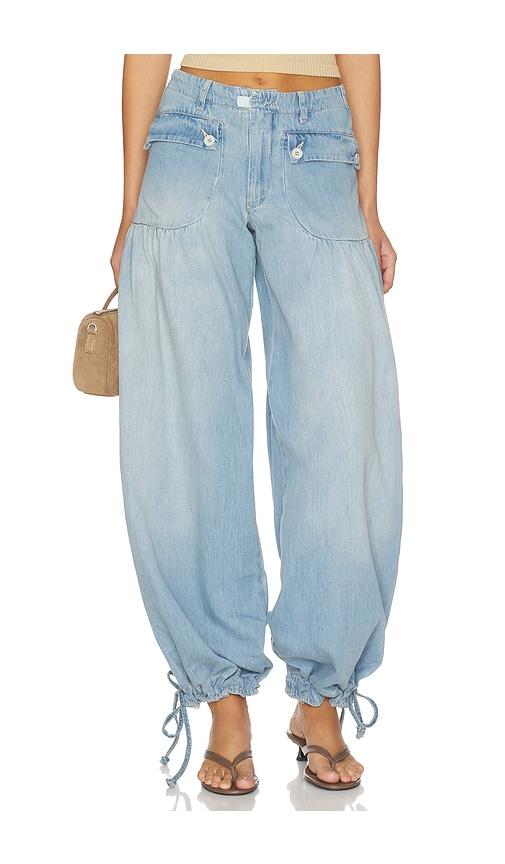 free people x free the people lotus jean in blue.