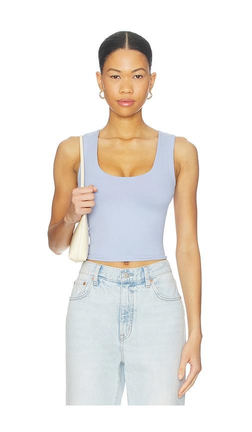 free people x intimately clean lines muscle cami in dawn breeze in baby blue.
