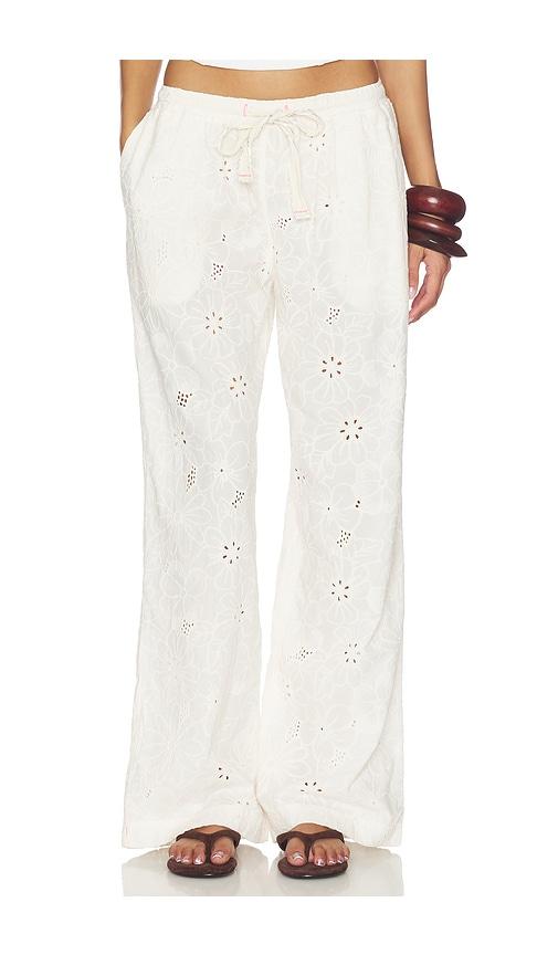 free people x intimately day drift pant in white.