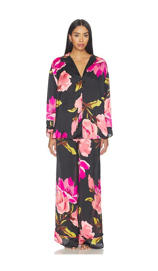 free people x intimately fp dreamy days pajama set in black,pink.