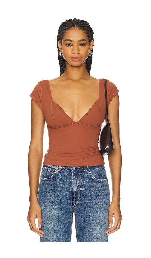 free people x intimately fp duo corset cami in brick.