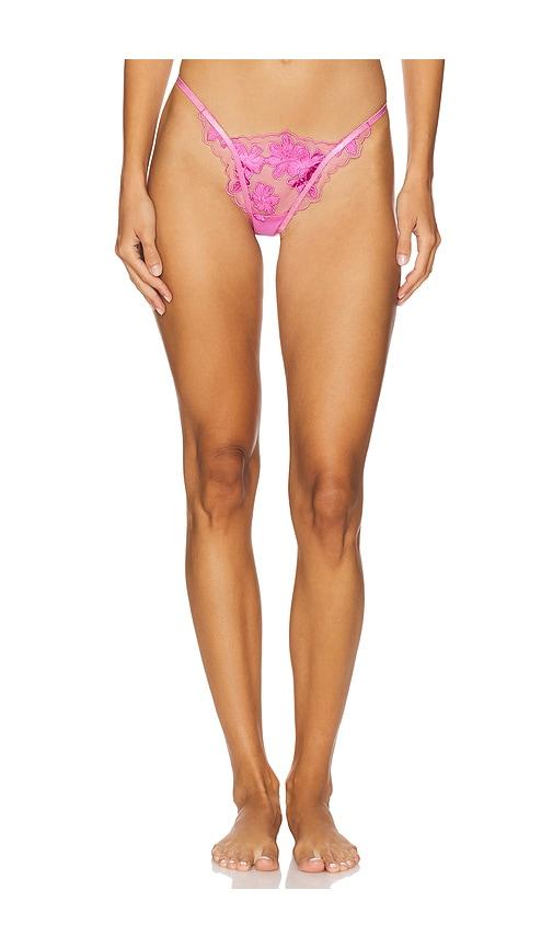 free people x intimately fp hotel chantelle thong in dawn pink in pink.
