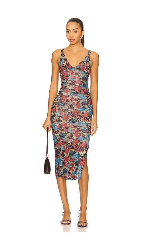 free people x intimately fp long live printed mesh slip in black combo in red,blue.