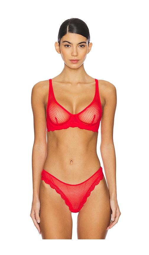 free people x intimately fp mid week underwire bra in fiery red in red.