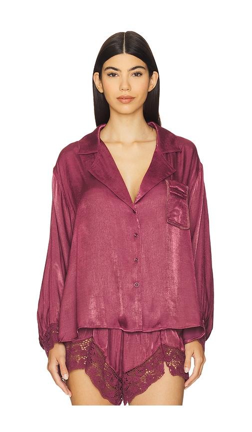 free people x intimately fp midnight muse sleep shirt in renaissance rose in wine.