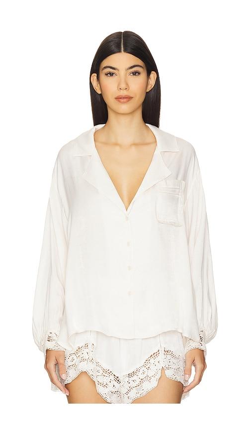 free people x intimately fp midnight muse sleep shirt in sugar swizzle in ivory.