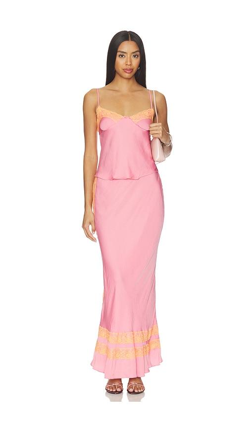 free people x intimately fp wish you were here slip set in pink.