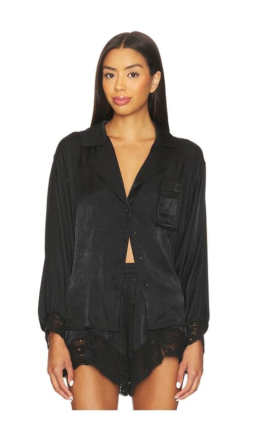 free people x intimately midnight muse sleep shirt in black in black.