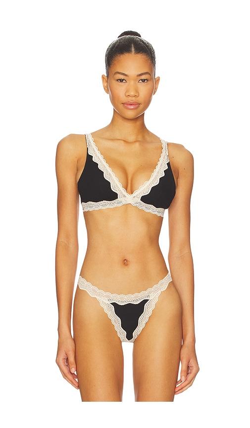 free people x intimately oh my darling plunge bralette in black in black.