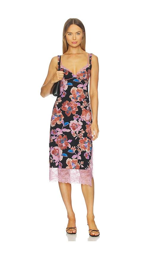 free people x intimately party crasher midi slip in black combo in black.