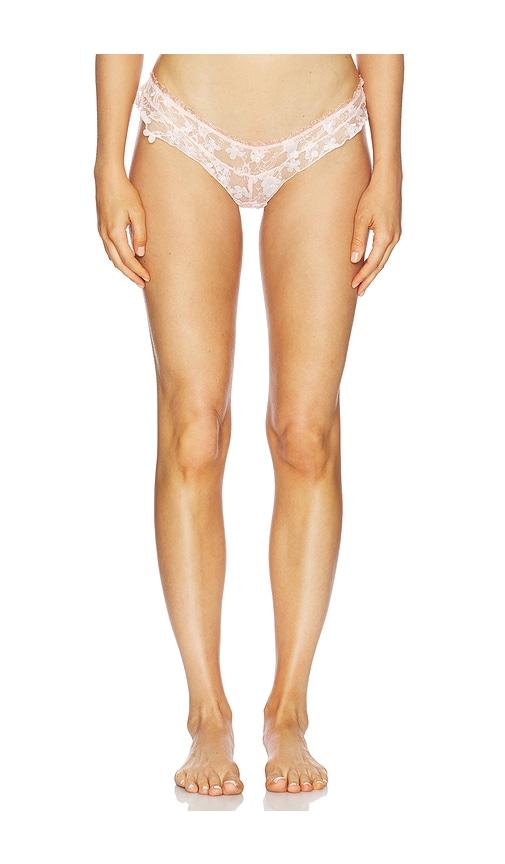 free people x intimately save the date low rise floral thong in pink.