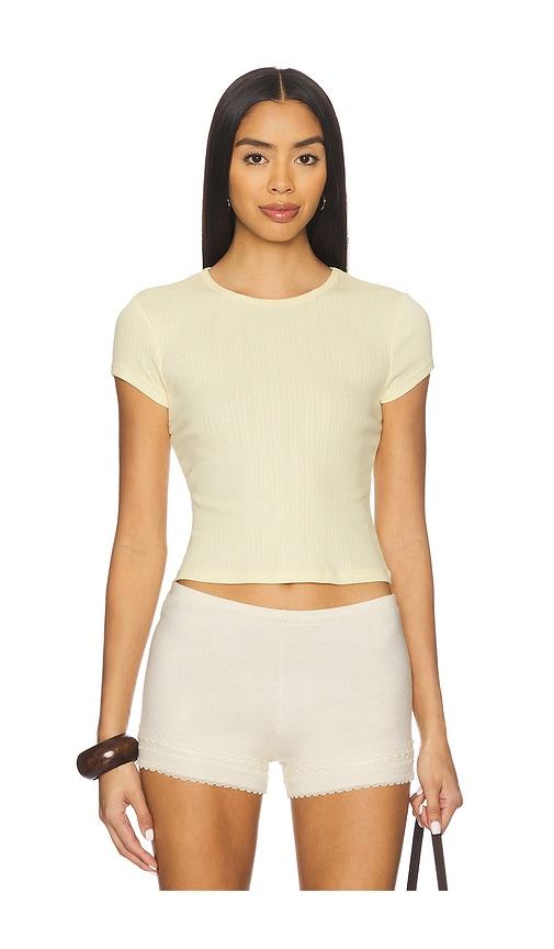 free people x intimately wait a minute baby tee in yellow.