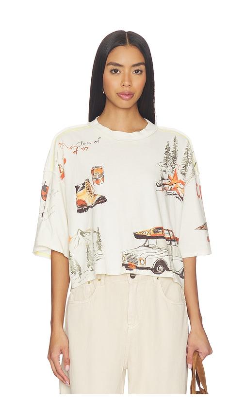 free people x mountain view graphic tee in white.