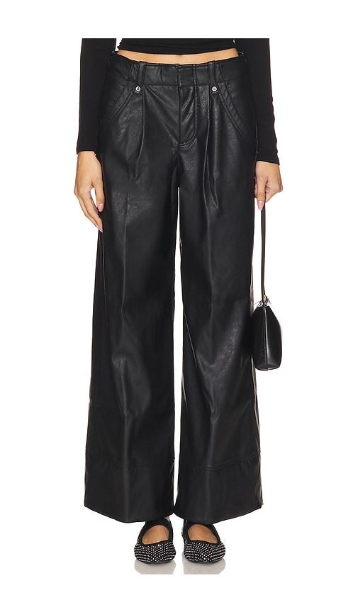 free people x revolve afton faux leather trouser in black.