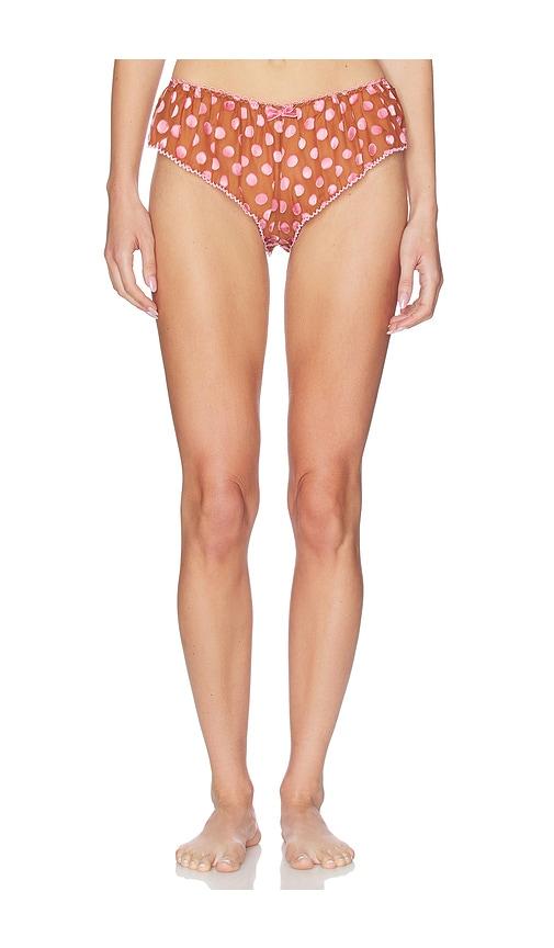 free people x revolve frosted dot flutter hipster panty in brown.
