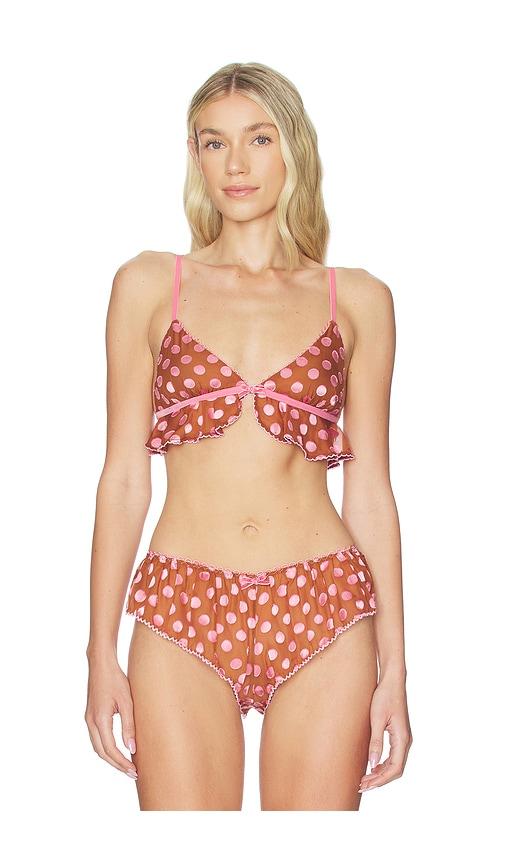 free people x revolve frosted dot triangle bralette in desert topaz & lilac in brown.