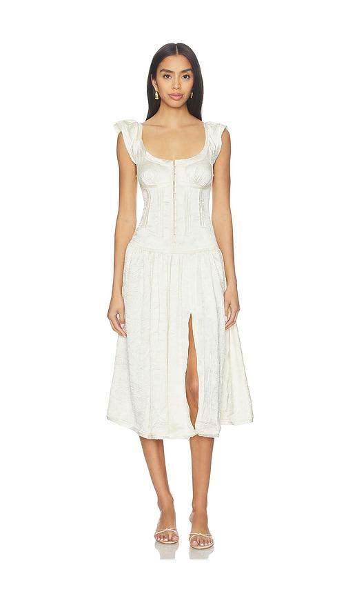 free people x revolve loveday midi dress in ivory.