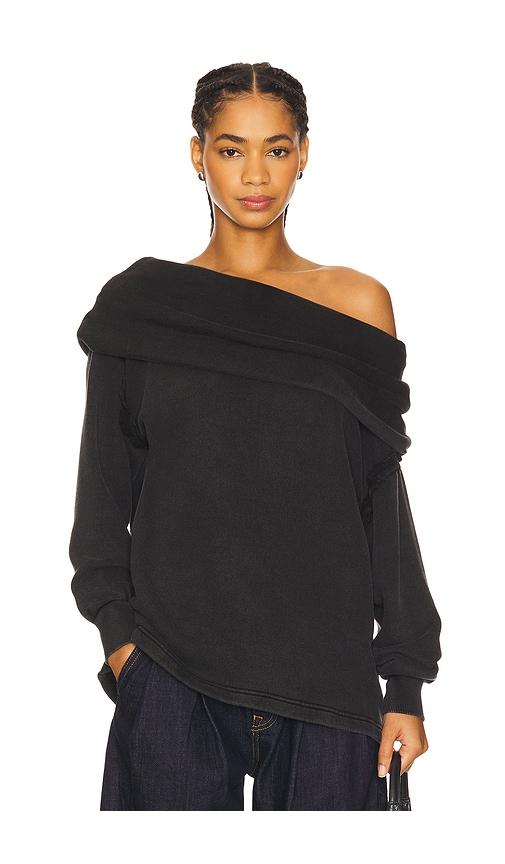 free people x revolve off chill sweater in black.