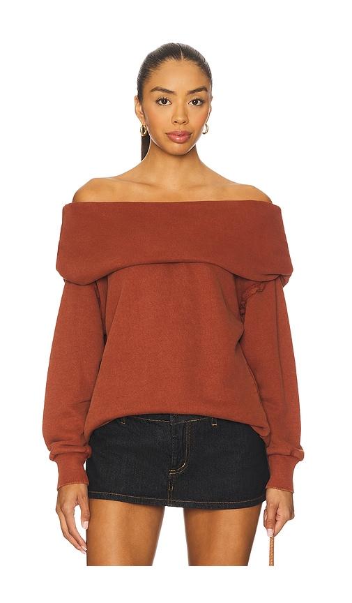 free people x revolve off chill sweater in brick.