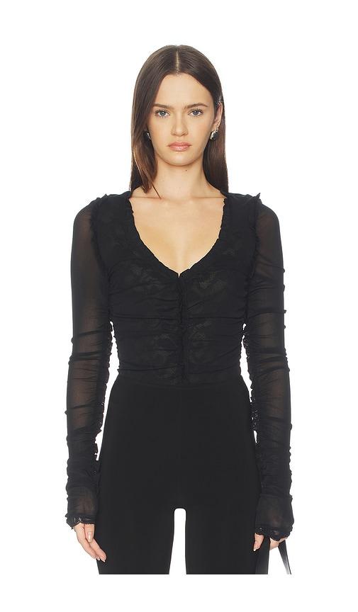 free people x revolve worn to be wild bodysuit in black.