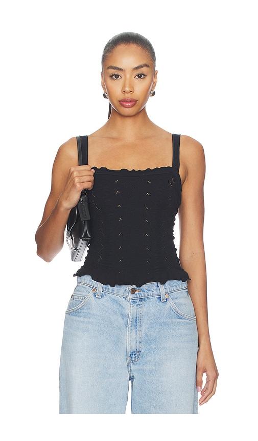 free people x revolve x revolve so soft femme square neck cami in black.