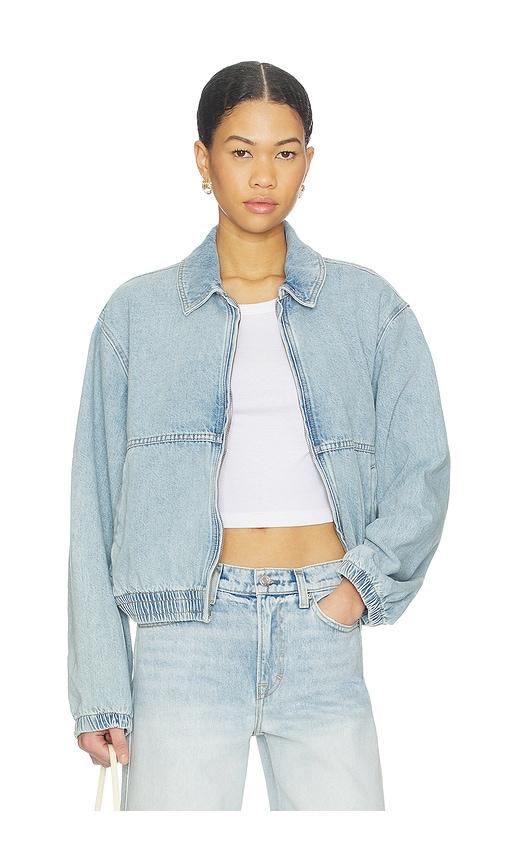 free people x we the free birdie denim jacket in baby blue.