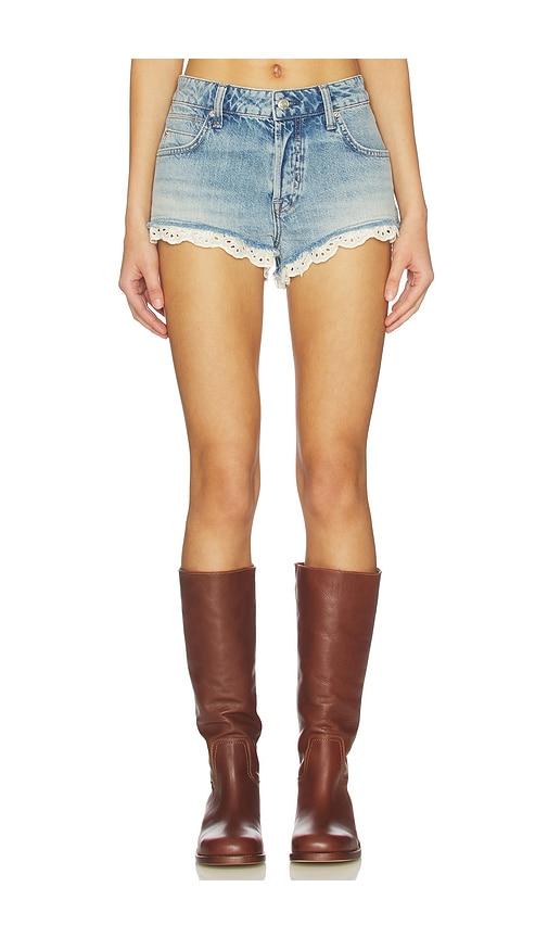 free people x we the free cali lace short in blue.