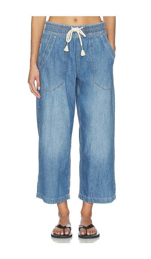 free people x we the free easy peasy pull on jean in blue.