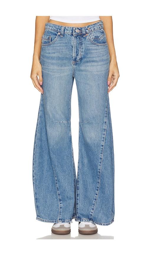 free people x we the free eden high slouchy wide leg jeans in blue.
