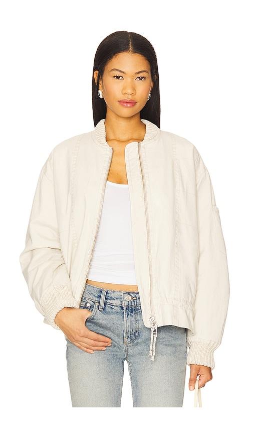 free people x we the free jax washed bomber in almond flour in cream.