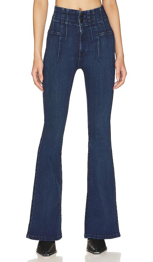 free people x we the free jayde flare jeans in denim-dark.