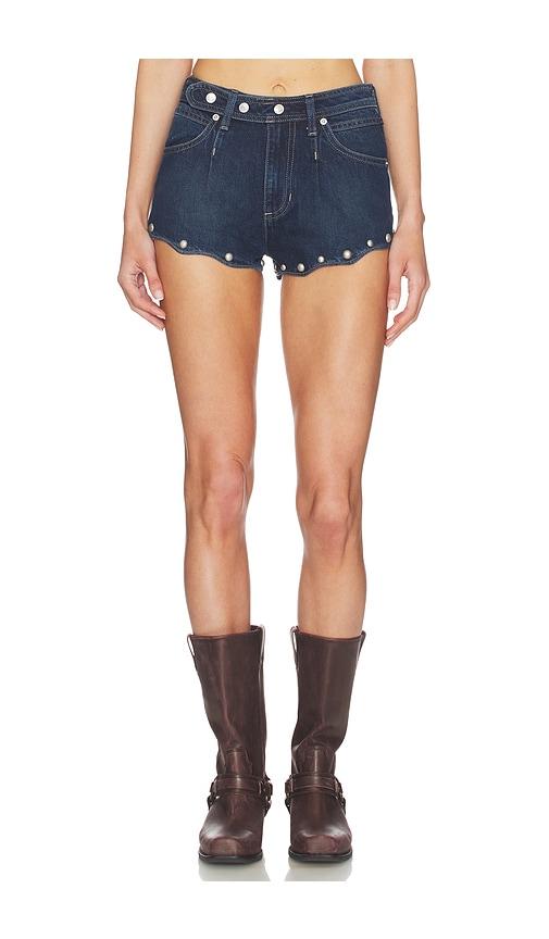 free people x we the free late night stud short in blue.