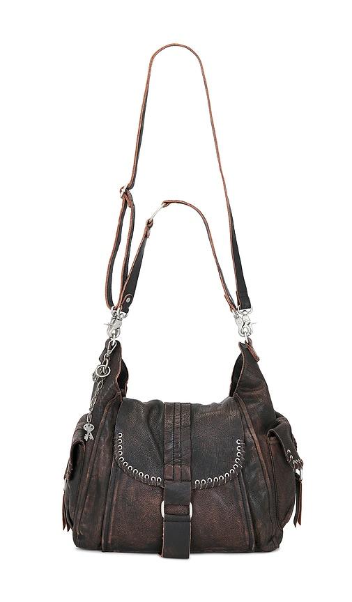 free people x we the free leigh distressed hobo bag in chocolate.
