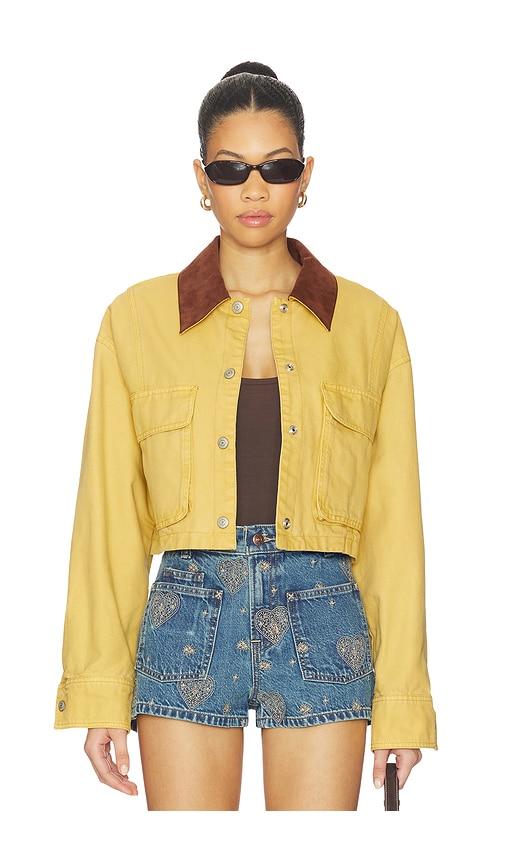 free people x we the free martha workwear jacket in yellow.