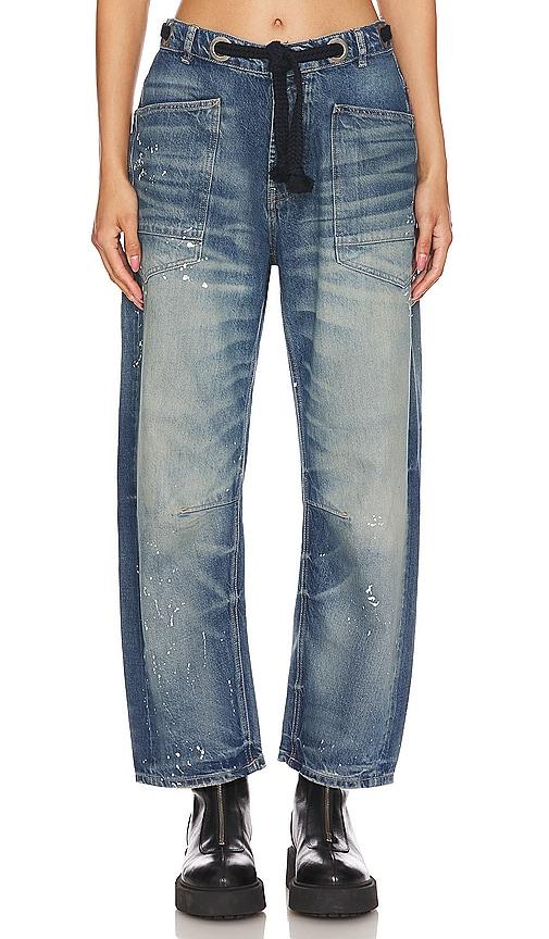 free people x we the free moxie low slung pull jeans in blue.