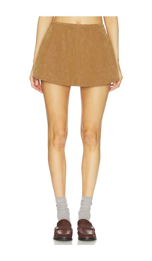free people x we the free paradise found suede skirt in carmel cafã© in tan.