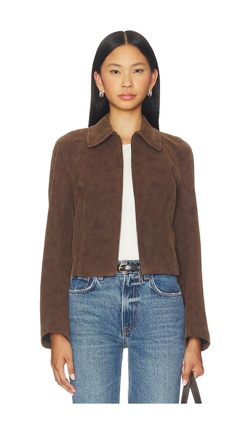 free people x we the free river faux suede jacket in double espresso in brown.