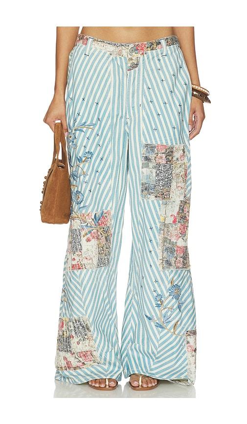 free people x we the free runyon patched pant in blue.