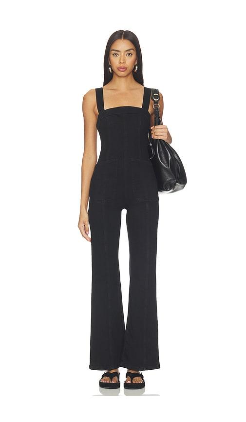 free people x we the free suns out bootcut jumpsuit in black.