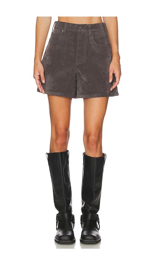 free people x we the free tippi faux suede short in dark grey in grey.