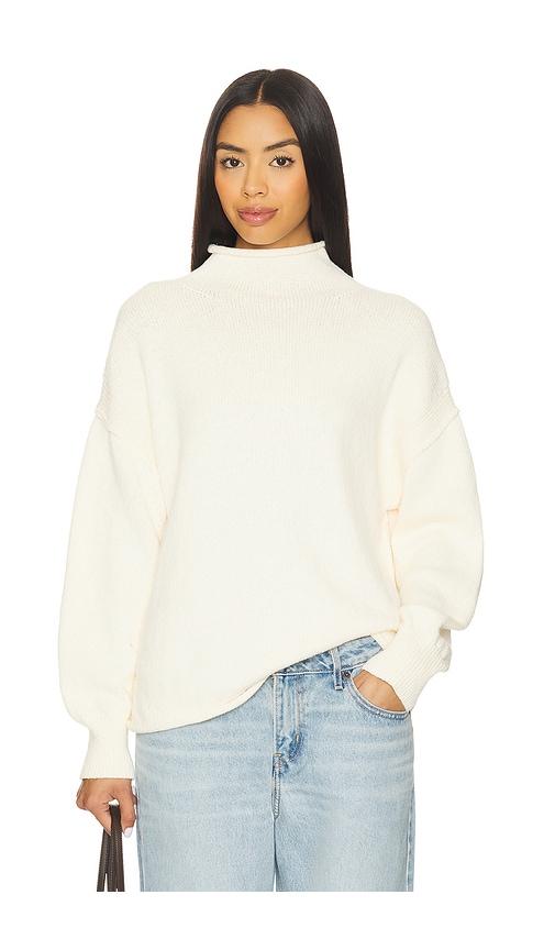 free people x we the free torres roll neck sweater in sugar swizzle in ivory.